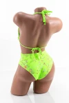 Costum de Baie Dama 3 Piese F85 Verde Neon » MeiMei.Ro