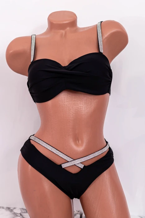 Costum de Baie Dama 2 Piese P24-3 Negru » MeiMei.Ro