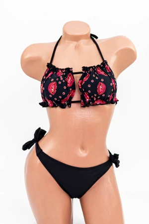 Costum de Baie Dama 2 Piese F62 Negru » MeiMei.Ro