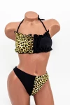 Costum de Baie Dama 2 Piese H51-2 Leopard-Negru » MeiMei.Ro