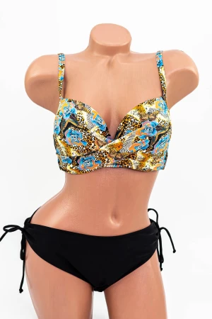 Costum de Baie Dama 2 Piese L225 Leopard-Albastru » MeiMei.Ro