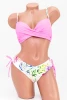 Costum de Baie Dama 2 Piese H08-2 Roz-Alb Meina