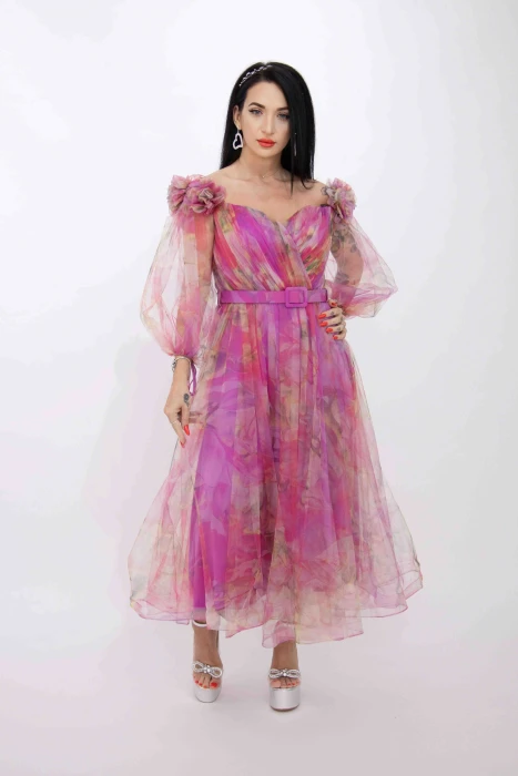 Rochie Dama R2067 Fucsia » MeiMei.Ro