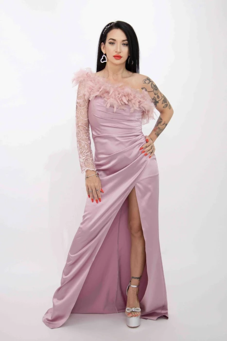 Rochie Dama R5016 Roz » MeiMei.Ro