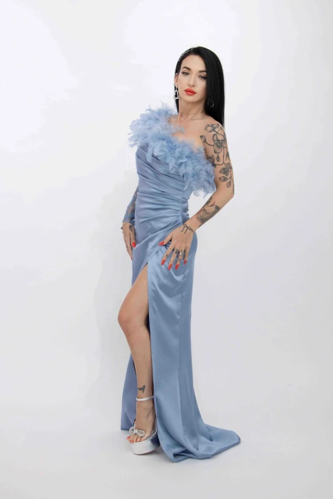 Rochie Dama R5016 Albastru » MeiMei.Ro