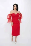 Rochie Dama R2784 Rosu » MeiMei.Ro