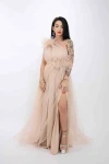 Rochie Dama R5018 Bej » MeiMei.Ro