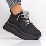 Pantofi Sport Dama cu Platforma 3WL3 Negru » MeiMei.Ro