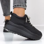 Pantofi Sport Dama cu Platforma 3WL3 Negru » MeiMei.Ro