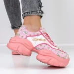 Pantofi Sport Dama cu Platforma 667 Roz » MeiMei.Ro