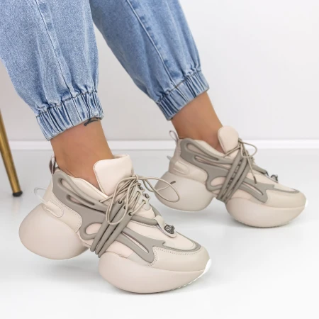 Pantofi Sport Dama cu Platforma M8 Maro » MeiMei.Ro