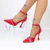 Pantofi Stiletto 3XKK22 Rosu Mei