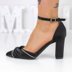 Pantofi cu Toc gros 3XKK18 Negru » MeiMei.Ro