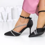 Pantofi cu Toc subtire 3XKK13 Negru » MeiMei.Ro