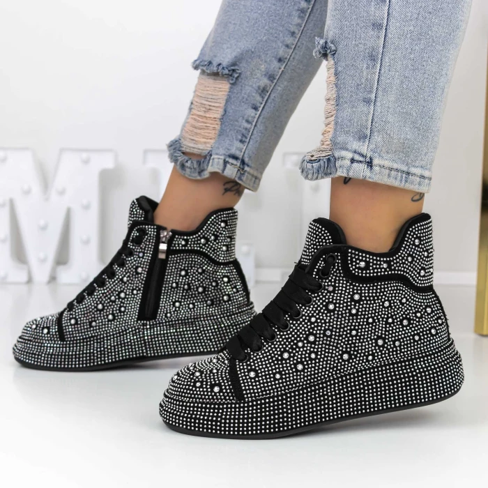 Ghete Dama 869 Negru-Alb » MeiMei.Ro