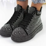 Ghete Dama 869 Negru-Alb » MeiMei.Ro