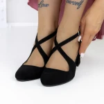 Pantofi cu Toc gros 2YXD30 Negru » MeiMei.Ro