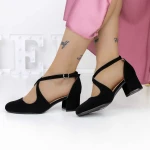 Pantofi cu Toc gros 2YXD30 Negru » MeiMei.Ro