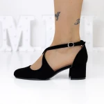 Pantofi cu Toc gros 2YXD30 Negru » MeiMei.Ro