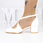 Pantofi cu Toc gros 2YXD30 Alb » MeiMei.Ro