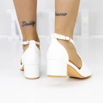 Pantofi cu Toc gros 2YXD30 Alb » MeiMei.Ro