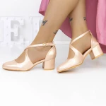 Pantofi cu Toc gros 2YXD30 Champagne » MeiMei.Ro