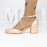 Pantofi cu Toc gros 2YXD62 Champagne » MeiMei.Ro