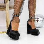 Pantofi cu Toc gros si Platforma 2SY12 Negru » MeiMei.Ro