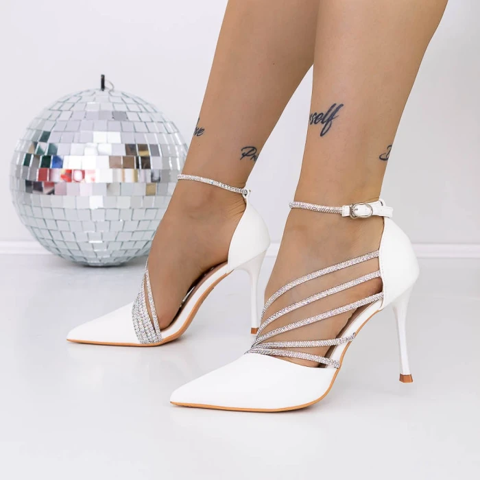 Pantofi Stiletto 3MZY1 Alb » MeiMei.Ro