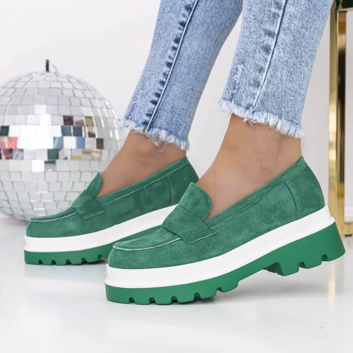 Pantofi Casual Dama 3LE20 Verde » MeiMei.Ro