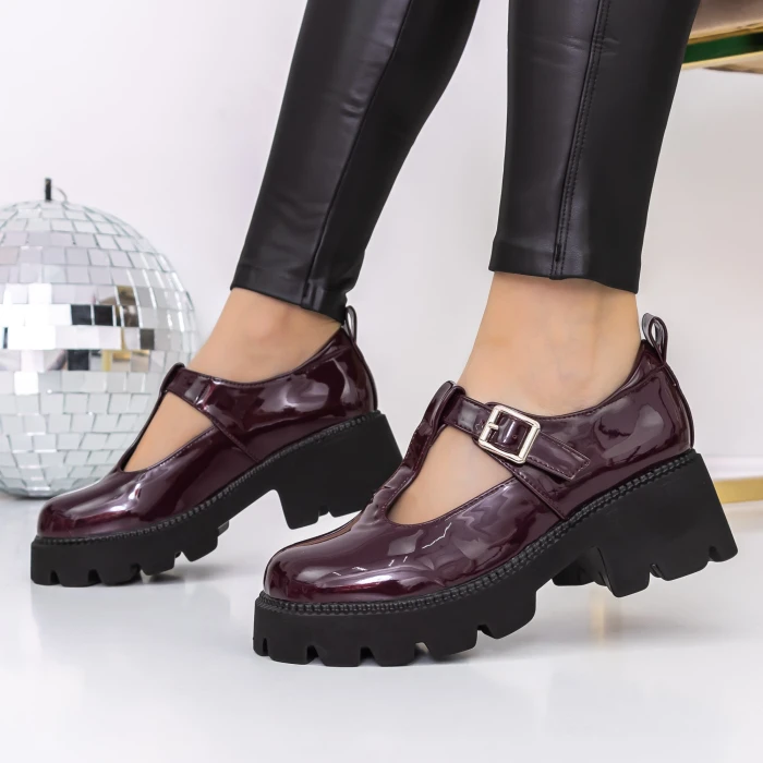 Pantofi Casual Dama 3LE21 Visiniu » MeiMei.Ro