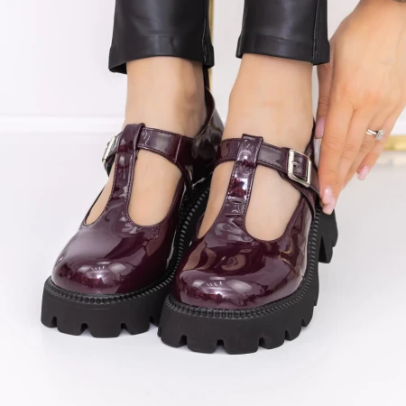 Pantofi Casual Dama 3LE21 Visiniu » MeiMei.Ro