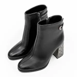 Botine Dama cu toc gros K9071-61A Negru » MeiMei.Ro