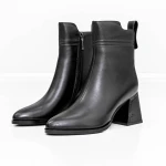 Botine Dama cu toc gros K107-55-B81A Negru » MeiMei.Ro