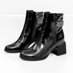 Botine Dama cu toc gros K577-37C Negru » MeiMei.Ro