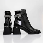 Botine Dama cu toc gros K577-37C Negru » MeiMei.Ro