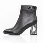 Botine Dama cu toc gros K9196-1B Negru » MeiMei.Ro