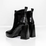 Botine Dama cu toc gros M03-03 Negru » MeiMei.Ro