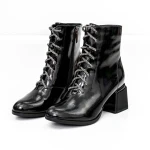 Botine Dama cu toc gros K577-16D Negru » MeiMei.Ro