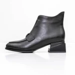 Botine Dama cu toc gros K21698-3A Negru » MeiMei.Ro