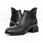 Botine Dama cu toc gros K21698-3A Negru » MeiMei.Ro