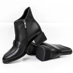 Botine Dama cu toc gros K21698-3A Negru » MeiMei.Ro