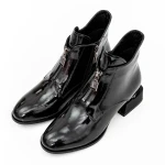 Botine Dama cu toc gros K21713-6C Negru » MeiMei.Ro