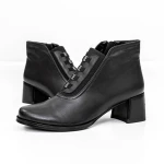 Botine Dama cu toc gros KD3-1B Negru » MeiMei.Ro