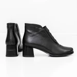 Botine Dama cu toc gros KD3-1B Negru » MeiMei.Ro