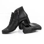 Botine Dama cu toc gros KD3-1B Negru » MeiMei.Ro