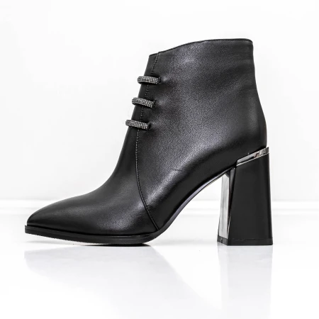 Botine Dama cu toc gros M01-01 Negru » MeiMei.Ro