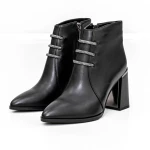 Botine Dama cu toc gros M01-01 Negru » MeiMei.Ro