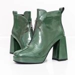 Botine Dama cu toc gros M03-03B Verde » MeiMei.Ro