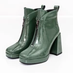 Botine Dama cu toc gros M03-03B Verde » MeiMei.Ro